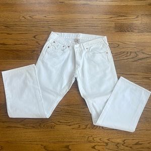 Mens True Religion "Ricky" white jeans size 36